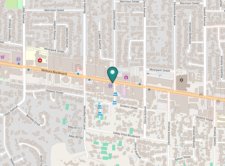 Map showing 16000 Ventura Boulevard, Suite 1000, Encino, CA 91436